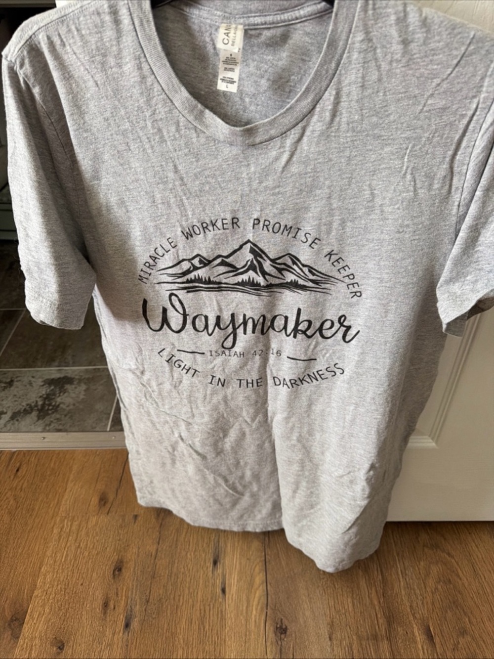 Bella Canvas Light Gray 'Waymaker' Graphic Tee